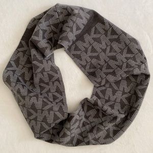 MICHAEL Michael Kors | MK Monogram Allover Logo Knit Infinity Scarf Gray (OS)